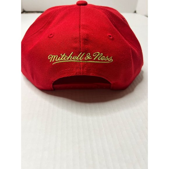 New Brooklyn Nets Mitchell & Ness Hat Reverse Grinch Team Snapback HWC Red Cap - Picture 2 of 16